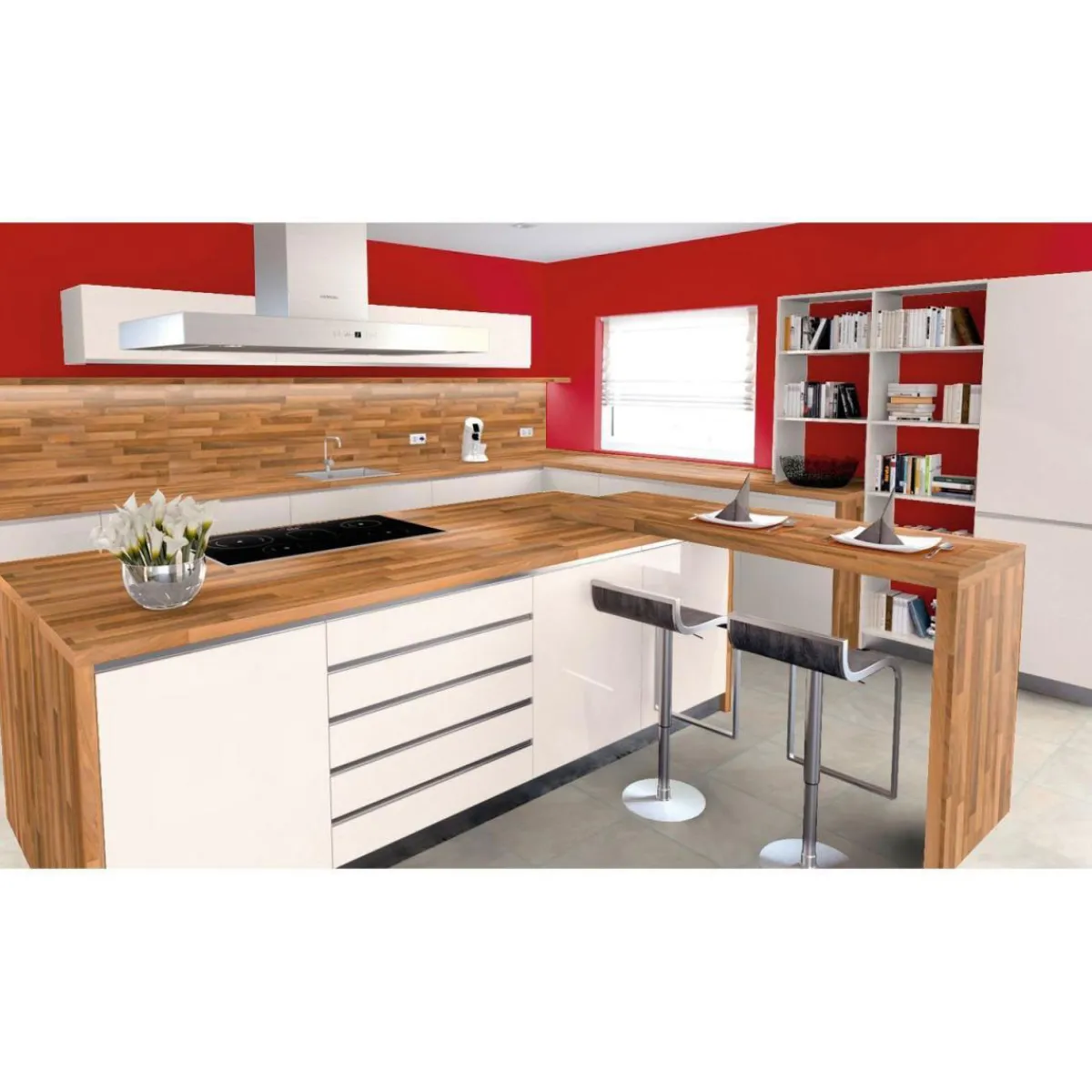 Sale Getaelements Küchenarbeitsplatte nussbaum butcherblock hell 4100 x 600 x 39 mm
