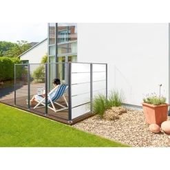 Sale Glas-Windschutz 100 x 160 cm Aluminium Anthrazit
