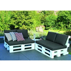 Sale GO-DE Lounge-Kissen-Set für Palettenmöbel 2- teilig grau
