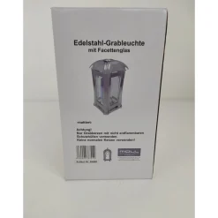Discount Grablampe Edelstahl mit Facettenglas matt