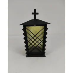 New Grablaterne Metall schwarz grünes Glas