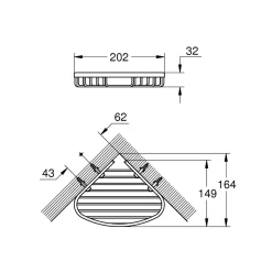 Discount Grohe Ablagekorb Bau Cosmopolitan silber 20,2 x 3,2 x 16,4 cm