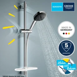 Discount Grohe Brausestangenset Vitalio Comfort 110 2 Strahlarten (Rain, Jet)