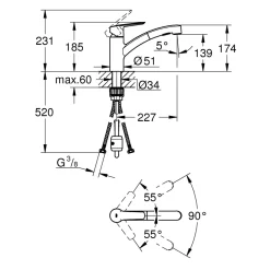 New Grohe Einhand-Spültischbatterie Start 1/2