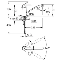Clearance Grohe Einhand-Spültischbatterie Get 1/2"