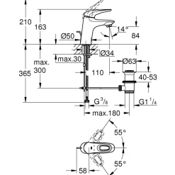 Hot Grohe Einhand-Waschtischbatterie Eurostyle S-Size Hebel offen chrom