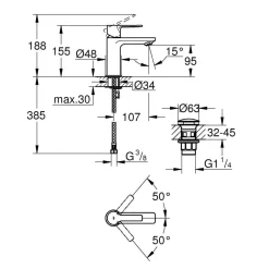 Best Grohe Einhand-Waschtischbatterie Lineare XS-Size chrom