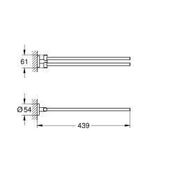 Sale Grohe Handtuchhalter Essentials silber 43,9 x 6,1 cm