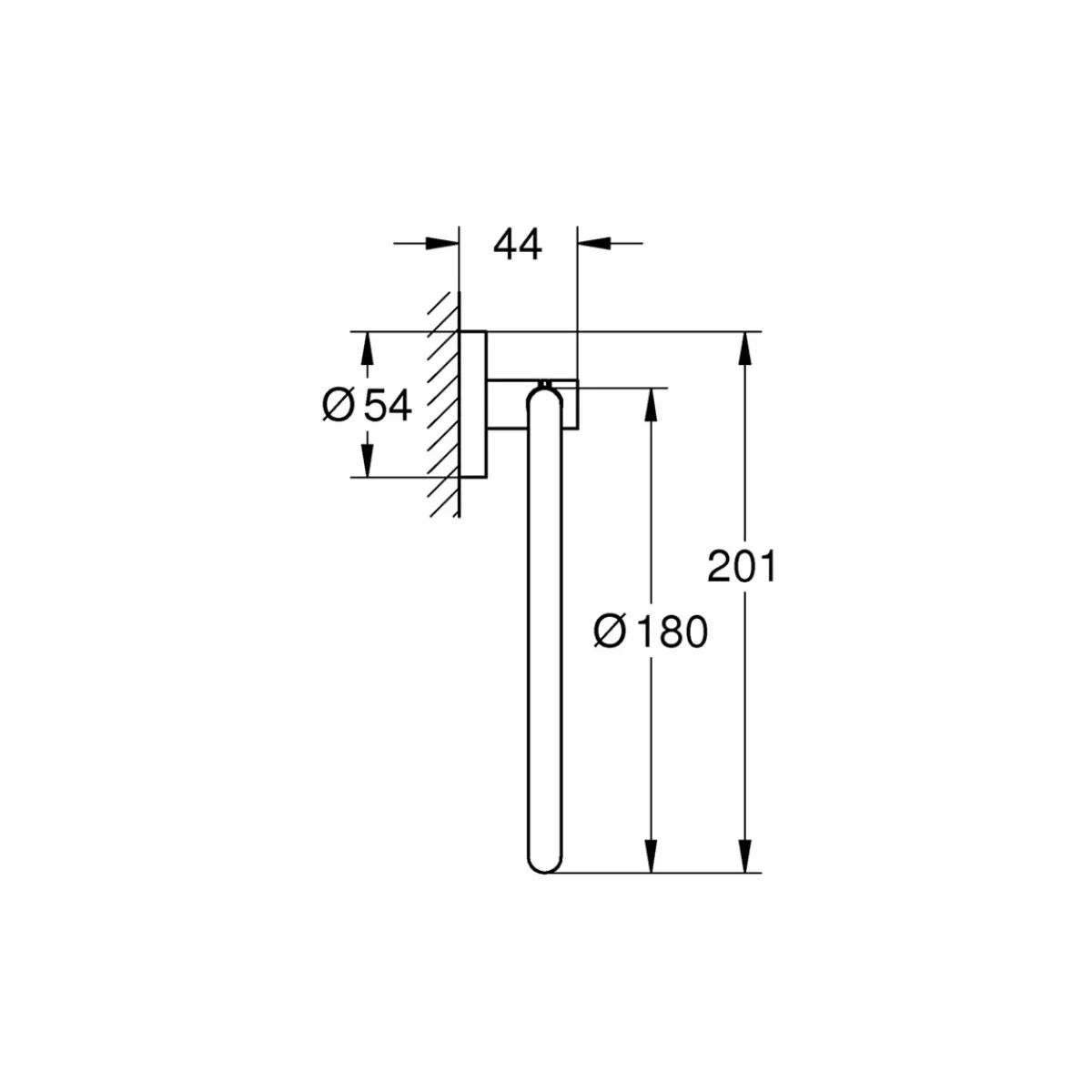 Outlet Grohe Handtuchring Essentials silber Durchmesser 18 cm