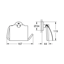 New Grohe WC-Papierhalter Essentials silber 16,7 x 11,9 x 4,4 cm
