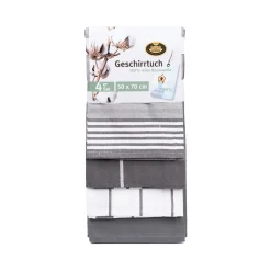 Best Gözze Geschirrtücher 100% Baumwolle 4er Pack 50x70cm anthrazit