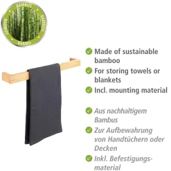 Outlet Wenko Handtuchhalter 60 cm Bambusa