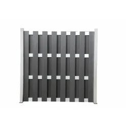 Best Hartmann Zaun-Grundelement WPC/Alu 180 x 180 cm anthrazit/silber