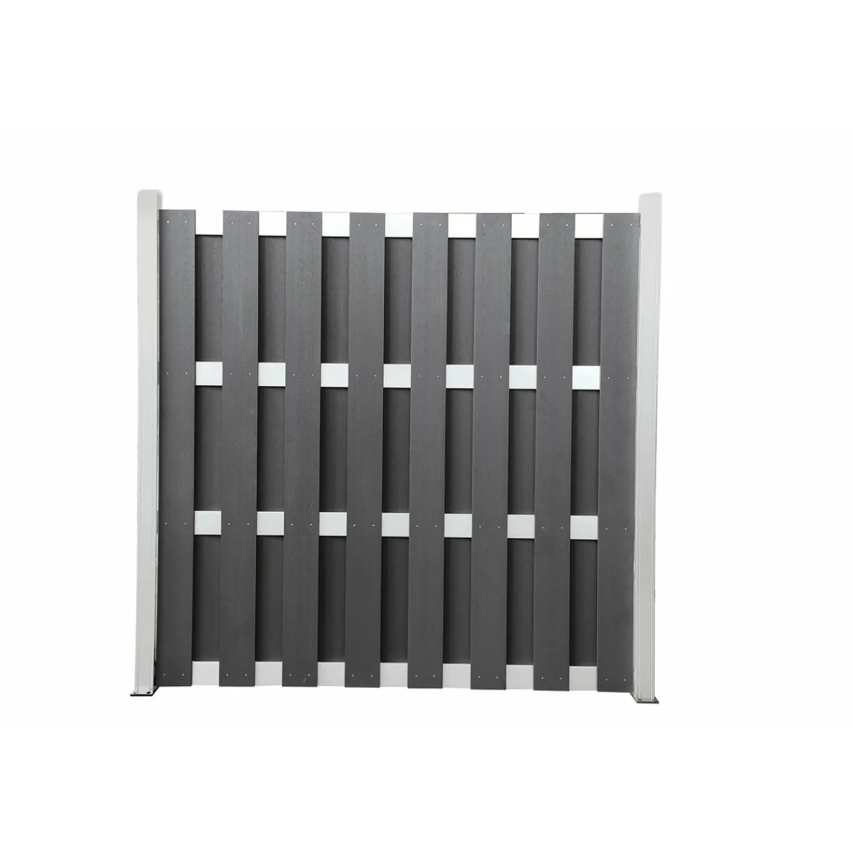 Best Hartmann Zaun-Grundelement WPC/Alu 180 x 180 cm anthrazit/silber