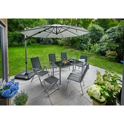 New Haveson Ampelschirm Catania 300 cm silbermetallic