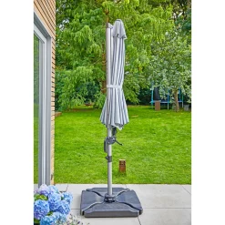 New Haveson Ampelschirm Catania 300 cm silbermetallic