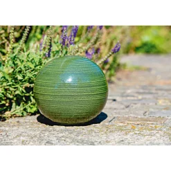 Best Haveson Dekokugel Feine Rille Durchmesser 15 cm grün