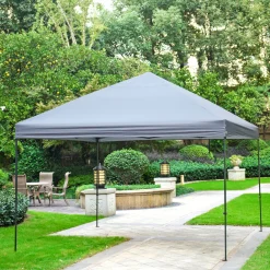 Clearance Haveson Faltpavillon LxBxH 367 x 366 x 340 cm Farbe grau Stahlrahmen Überzug aus Polyester