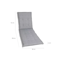 Outlet Haveson Liegenauflage 190x58x4cm hellgrau
