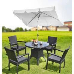 Hot Haveson Marktschirm Udine silber-grau 210 x 140 cm