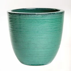 Hot Haveson Pflanztopf Feine Rille türkis glasiert Durchmesser 28 x 27 cm