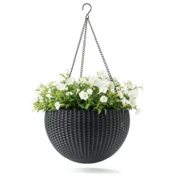 Online Haveson Rattan-Pflanzampel Durchmesser 35 cm anthrazit
