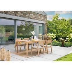 Hot Haveson Stapelsessel Mykonos Akazienholz 58 x 84 x 58 cm hellgrau