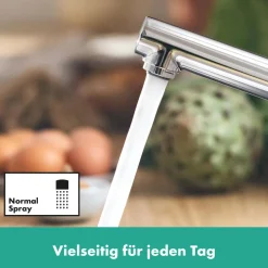 Clearance Hansgrohe HG SP-Armatur Zesis M33,chrom,Keramik-Mischsystem,schwenkbar, Easy-Clean-Perl.