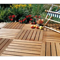 Clearance Holz-Klickfliese Bangkirai braun 50 x 50 cm