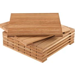 Clearance Holz-Klickfliese Bangkirai braun 50 x 50 cm