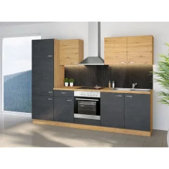 Best Küchenzeile Alina Eiche Artisan Matera anthrazit 270 cm