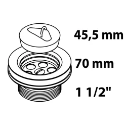 Hot Kirchhoff Ablaufventil ECO-SAVE KS grau 1 1/2" AG x Durchmesser 70 mm