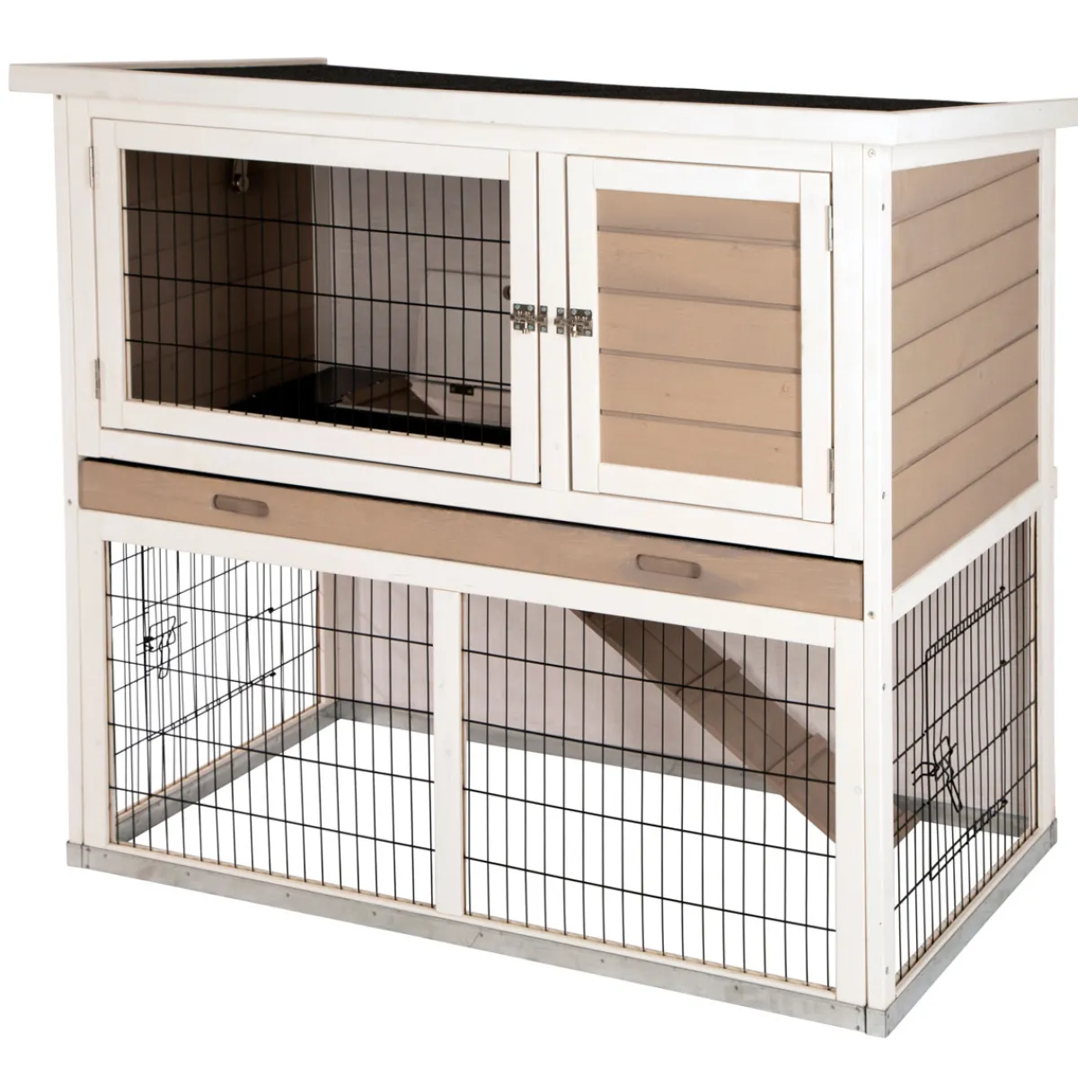 Best Kleintierstall Lucky 115 x 100 x 65 cm weiß-braun