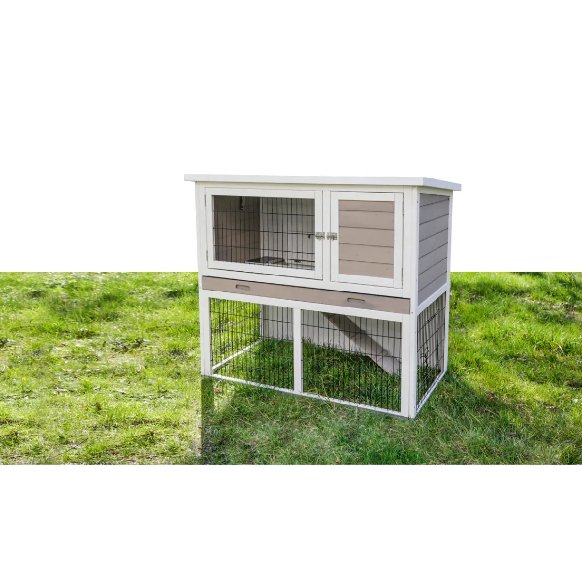 Best Kleintierstall Lucky 115 x 100 x 65 cm weiß-braun
