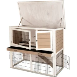Best Kleintierstall Lucky 115 x 100 x 65 cm weiß-braun