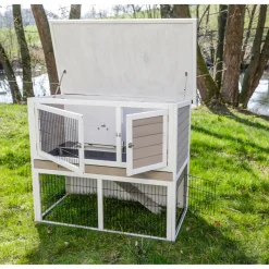 Best Kleintierstall Lucky 115 x 100 x 65 cm weiß-braun