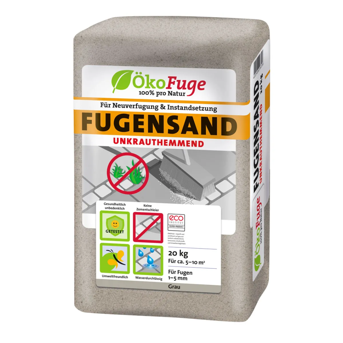 Online ÖkoFuge Fugensand 1-5 mm Grau Unkrauthemmend 20 kg