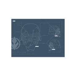 Komar Wandbild Star Wars EP9 Blueprint Kylo Helmet 70x50 cm