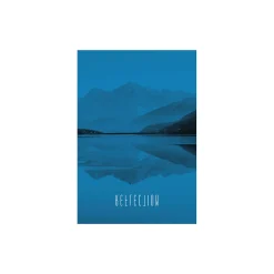 Hot Komar Wandbild Word Lake Reflection Blue 50x70 cm