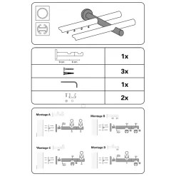 Clearance Gardinia Komb-Traeger 2-lf Dm. 19 Kira cham