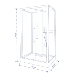 Discount Aurlane Komplettdusche Urban 2 Rectangle BxHxT115x215x90, Alu. Schwarz
