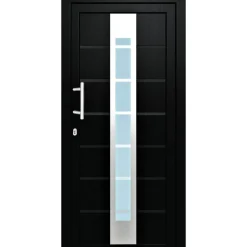 Kunststoff-Haustür D84 anthrazit 100 x 210 cm Anschlag links