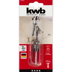 Best kwb Holzspiralbohrer-Set mit Aufstecksenker und Tiefenstop 3 teilig Durchmesser 3 mm