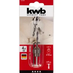 Discount kwb Holzspiralbohrer-Set mit Aufstecksenker und Tiefenstop 3 teilig Durchmesser 4 mm
