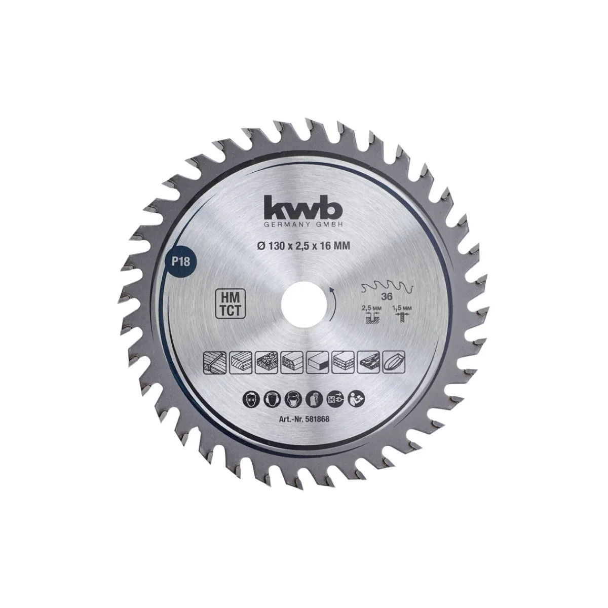 Outlet kwb Präzisions-Kreissägeblätter für Handkreissägen Durchmesser 130x16 mm