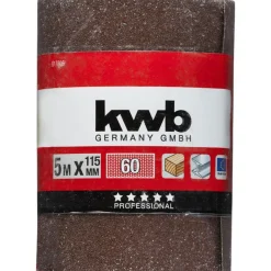 kwb Schleifmittel-Rollen Holz und Metall 5 m x 115 mm K60