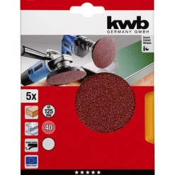 Best kwb Schleifscheiben Quick-Stick Holz und Metall Durchmesser 125 mm K40
