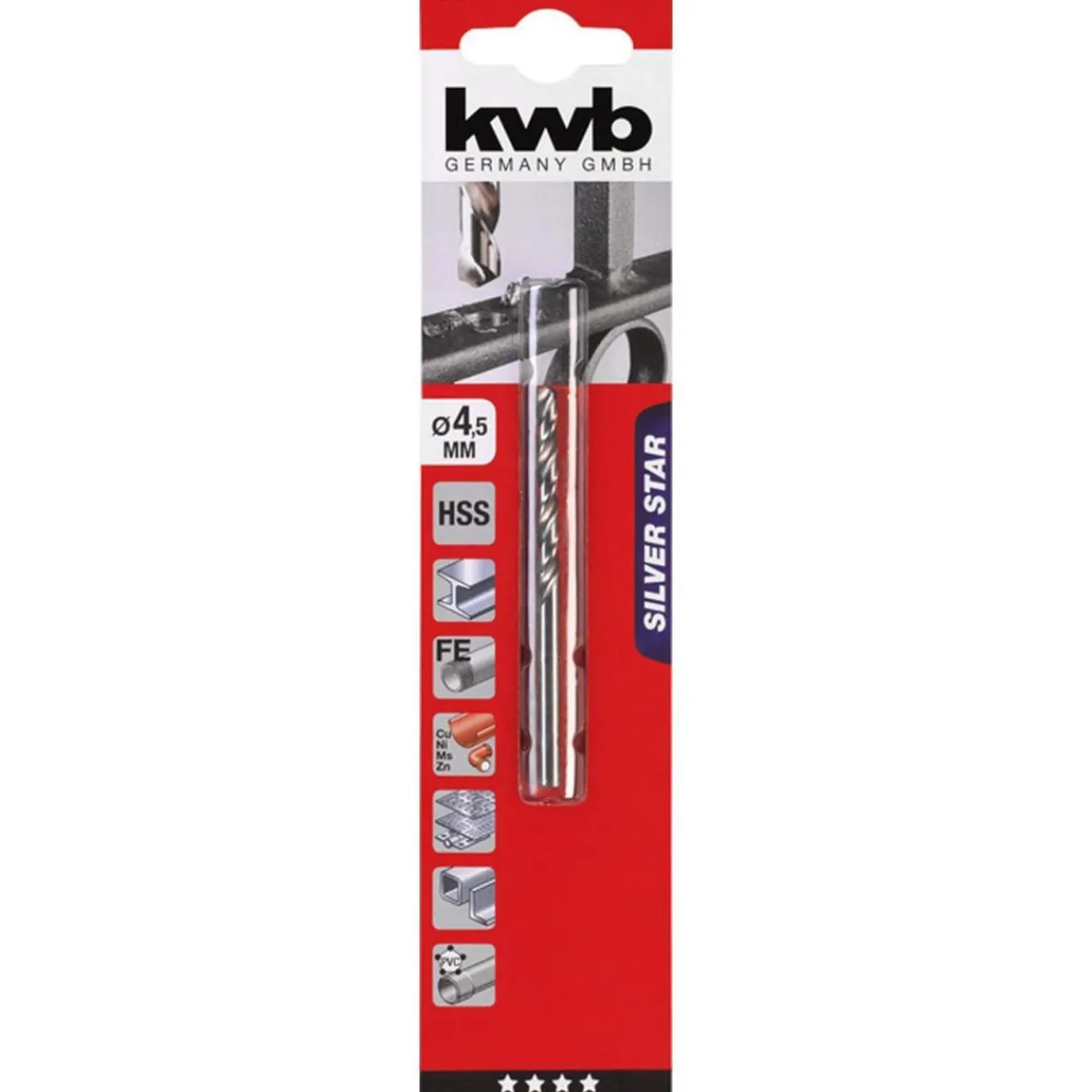 kwb Spiralbohrer Silver Star Durchmesser 4,5 mm