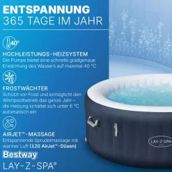 Online Bestway Lay-Z-Spa Whirlpool Miami AirJet4 Personen Dm. 180x66 cm, Dunkelblau