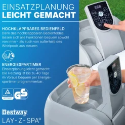 Online Bestway Lay-Z-Spa Whirlpool Miami AirJet4 Personen Dm. 180x66 cm, Dunkelblau